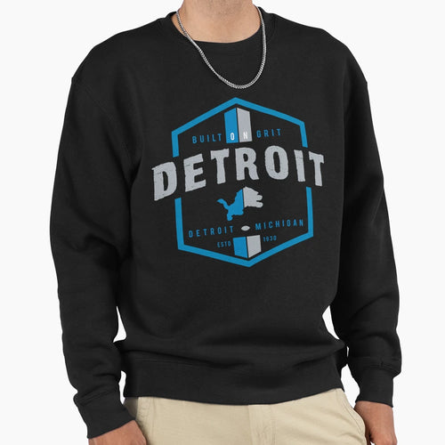 Detroit Football Built Grit Since 1930 Sweatshirt - Graphic Print Men Women - T-Shirt, Sweatshirt, Hoodie