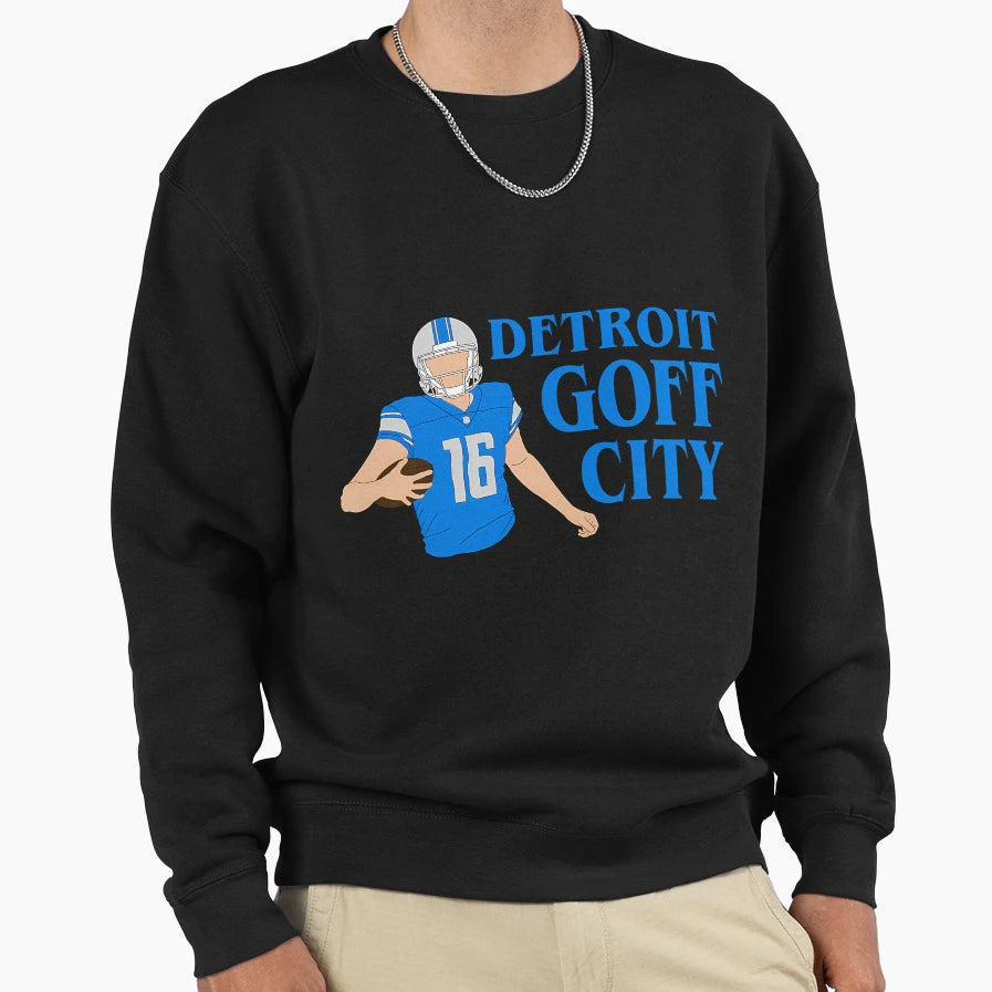 Detroit Goff City Sweatshirt - Graphic Print Men Women - T-Shirt, Sweatshirt, Hoodie