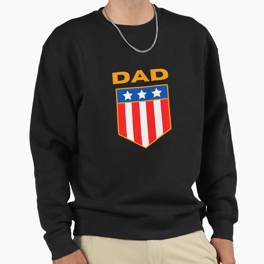 Dad Patriotic American Flag Banner Sweatshirt - Unique Graphic Men Women - T-Shirt, Sweatshirt, Hoodie
