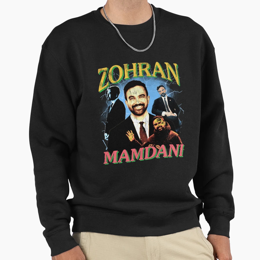 Zohran Mamdani 90S Zohran Mamdani Sweatshirt - Custom Art Print for Adults - T-Shirt, Sweatshirt, Hoodie