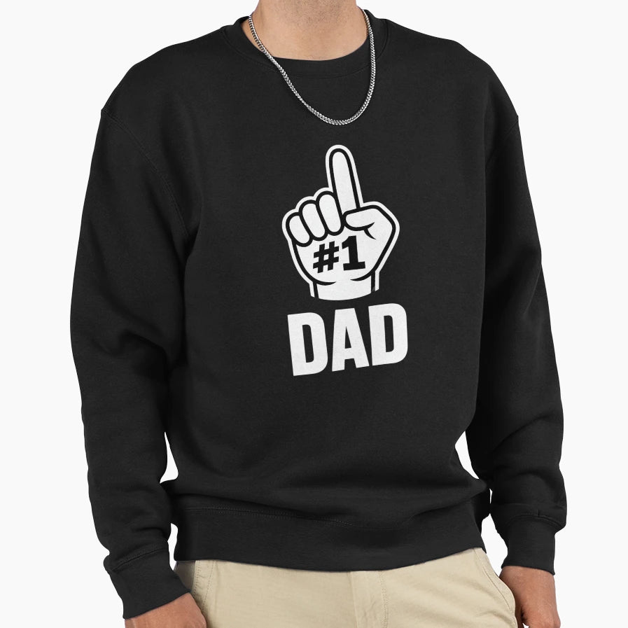 Dad Number One Daddy Fathers Day Sweatshirt - Graphic Print for Adults - T-Shirt, Sweatshirt, Hoodie