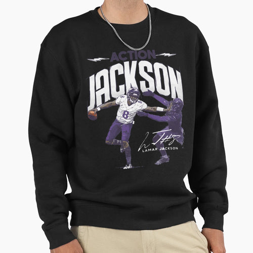 Lamar Baltimore Action Sweatshirt - Trendy Graphic for Adults - T-Shirt, Sweatshirt, Hoodie