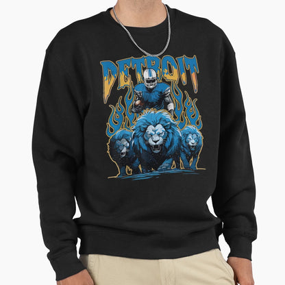 Detroit Lions Lions Beanie Shades Sweatshirt - Graphic Print Men Women - T-Shirt, Sweatshirt, Hoodie