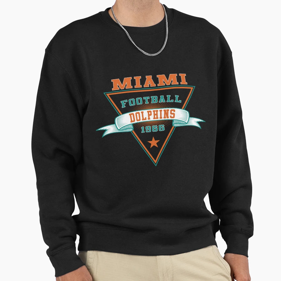 Art Miami Dolphins Sweatshirt - Fun Novelty Design for Adults - T-Shirt, Sweatshirt, Hoodie