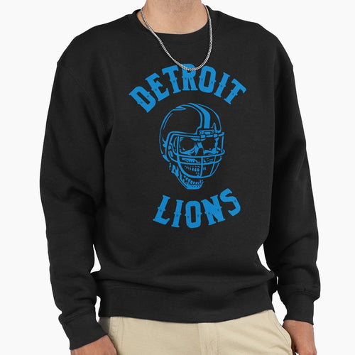 Detroit Lions Skull Football Sweatshirt - Fun Novelty Design for Adults - T-Shirt, Sweatshirt, Hoodie