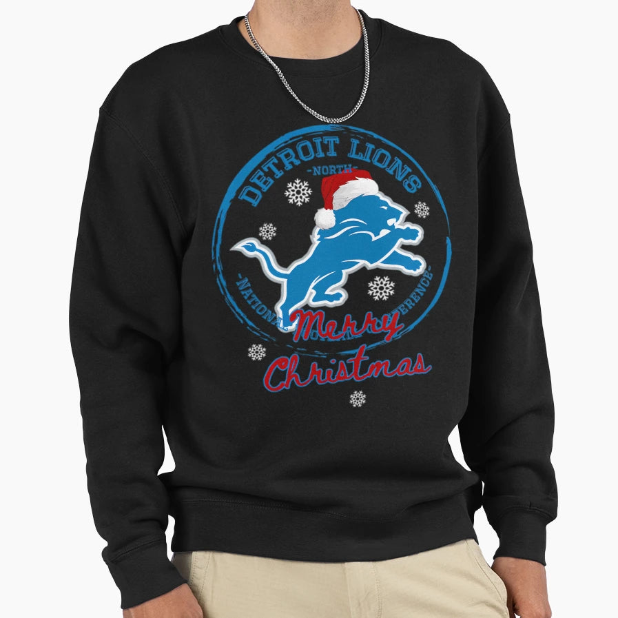 Detroit Lions Merry Holiday Sweatshirt - Streetwear Style Men Women - T-Shirt, Sweatshirt, Hoodie
