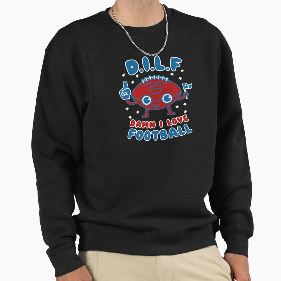 Damn I Love Football Milf Sweatshirt - Aesthetic Graphic Men Women - T-Shirt, Sweatshirt, Hoodie