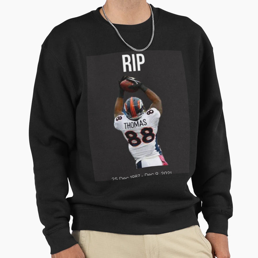 Rip Demaryius Thomas Sweatshirt - Minimalist Print Unisex - T-Shirt, Sweatshirt, Hoodie