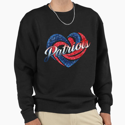Red And Blue Patriots Heart Sweatshirt - Graphic Print Unisex - T-Shirt, Sweatshirt, Hoodie