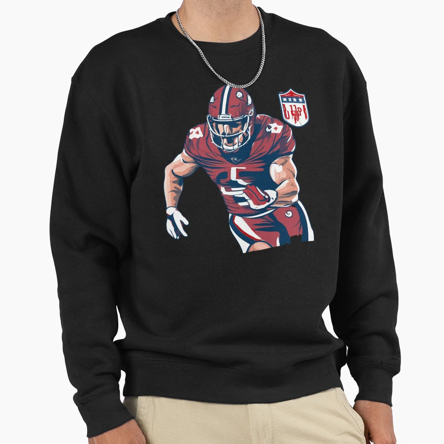97 Player Touchdown Defensive End Sweatshirt - Trendy Graphic for Adults - T-Shirt, Sweatshirt, Hoodie
