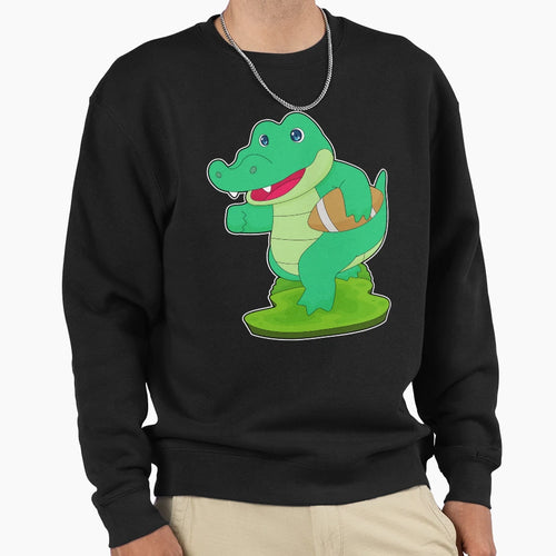 Crocodile American Football Sweatshirt - Aesthetic Graphic for Adults - T-Shirt, Sweatshirt, Hoodie