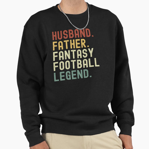 Husband Father Fantasy Football Sweatshirt - Custom Art Print Men Women - T-Shirt, Sweatshirt, Hoodie