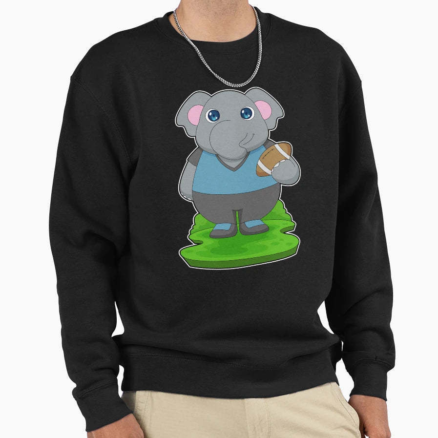 Elephant American Football Sports Sweatshirt - Graphic Print Unisex - T-Shirt, Sweatshirt, Hoodie