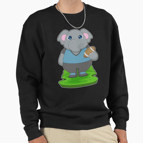 Elephant American Football Sports Sweatshirt - Graphic Print Unisex - T-Shirt, Sweatshirt, Hoodie