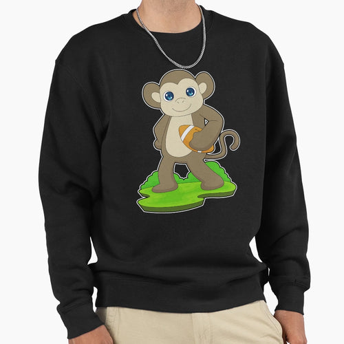 Monkey American Football Sweatshirt - Minimalist Print for Adults - T-Shirt, Sweatshirt, Hoodie