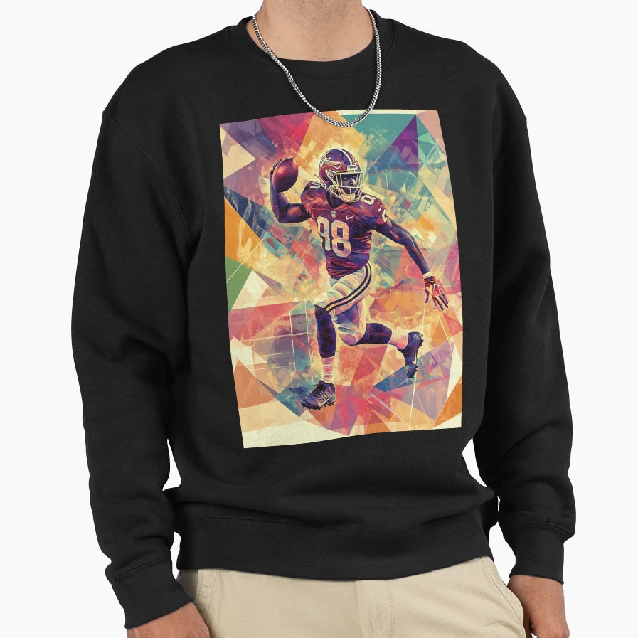 Quaterback Throwing Pass Geometric Sweatshirt - Trendy Graphic Unisex - T-Shirt, Sweatshirt, Hoodie