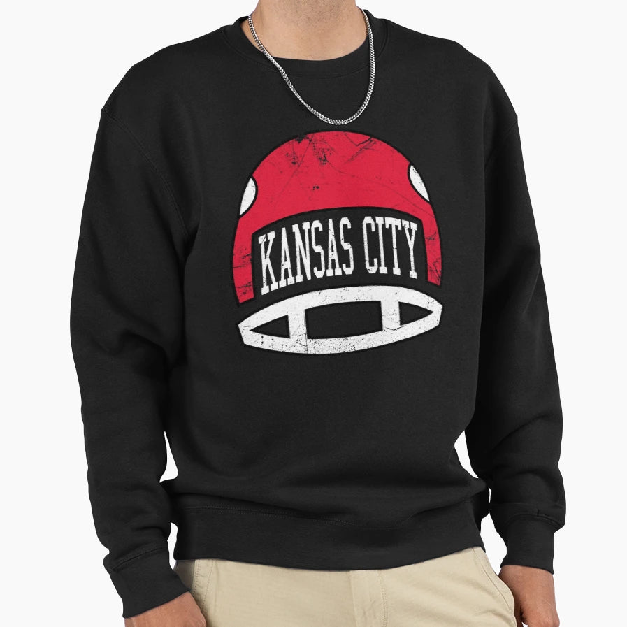 Kansas City Helmet Red Sweatshirt - Aesthetic Graphic for Adults - T-Shirt, Sweatshirt, Hoodie