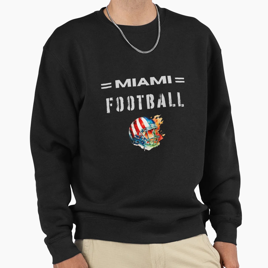Miami Football Usa Flag Helmet Sweatshirt - Custom Art Print for Adults - T-Shirt, Sweatshirt, Hoodie