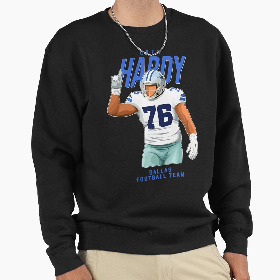 Greg Hardy 76 Dallas Football Team Sweatshirt - Trendy Graphic Unisex - T-Shirt, Sweatshirt, Hoodie