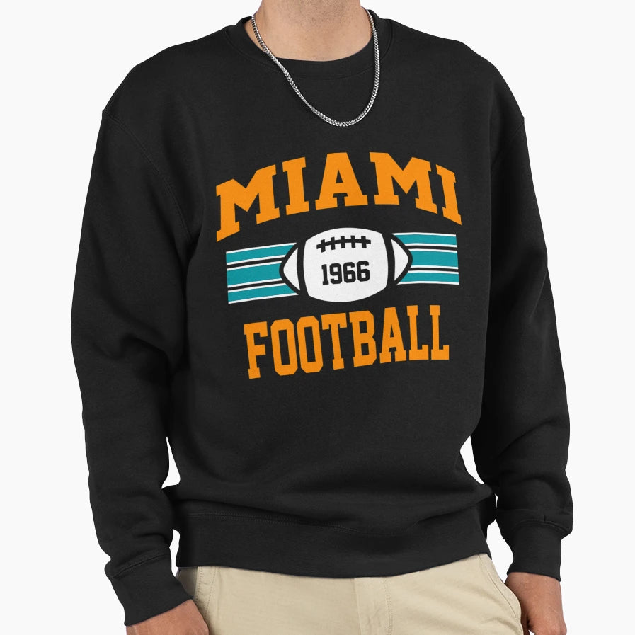 Miami Football Athletic Sports Team Sweatshirt - Aesthetic Graphic Unisex - T-Shirt, Sweatshirt, Hoodie