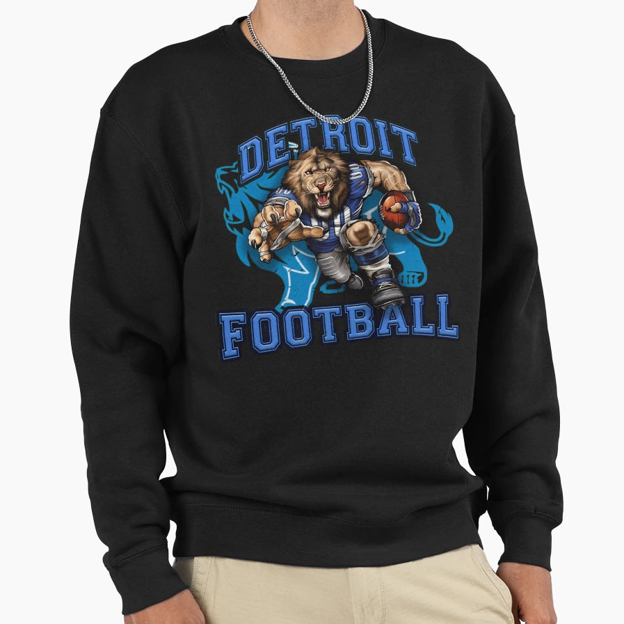 Detroit Football Sweatshirt - Custom Art Print Men Women - T-Shirt, Sweatshirt, Hoodie