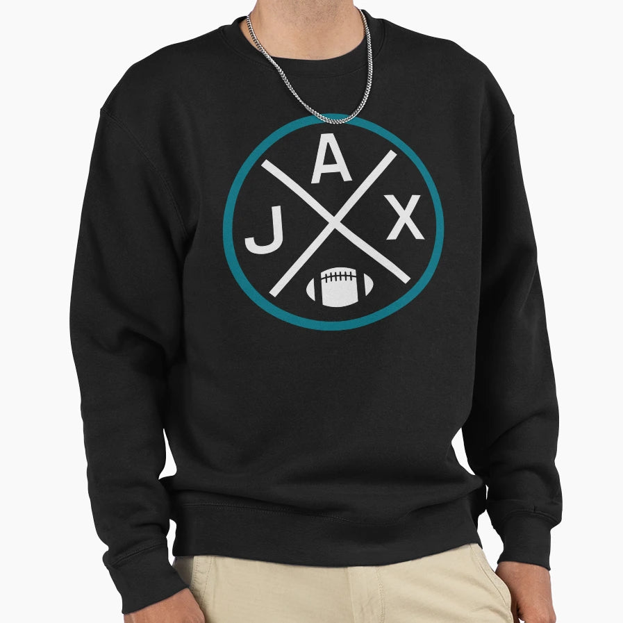 Jacksonville Football Emblem Jax Sweatshirt - Novelty Apparel Unisex - T-Shirt, Sweatshirt, Hoodie