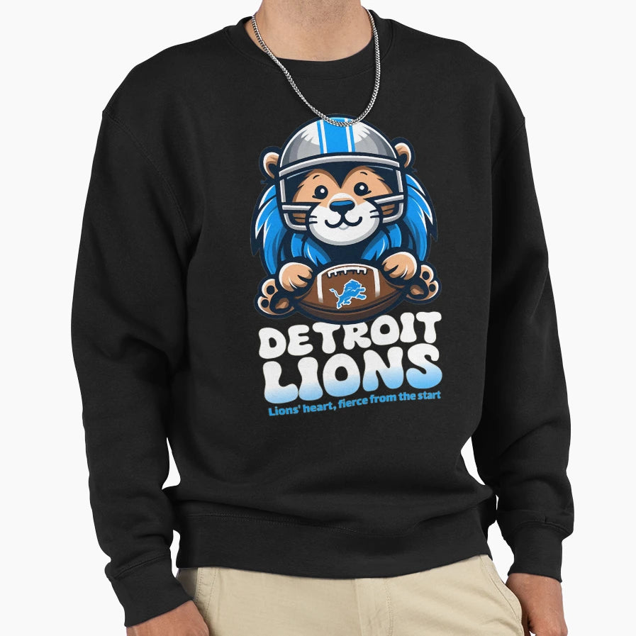 Detroit Lions Football Mascot Sweatshirt - Aesthetic Graphic for Adults - T-Shirt, Sweatshirt, Hoodie