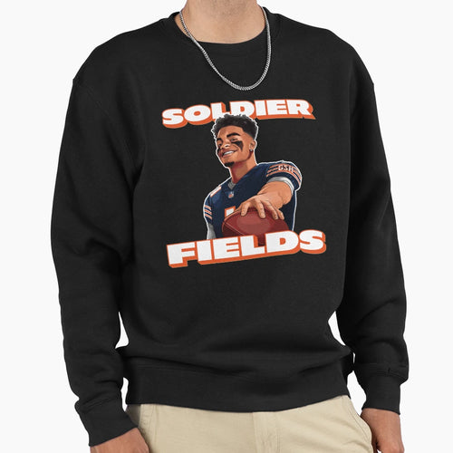 Soldier Fields Justin Fields Sweatshirt - Custom Art Print Men Women - T-Shirt, Sweatshirt, Hoodie