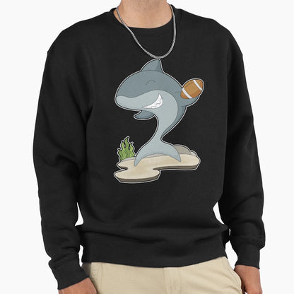 Shark American Football Sweatshirt - Fun Novelty Design for Adults - T-Shirt, Sweatshirt, Hoodie