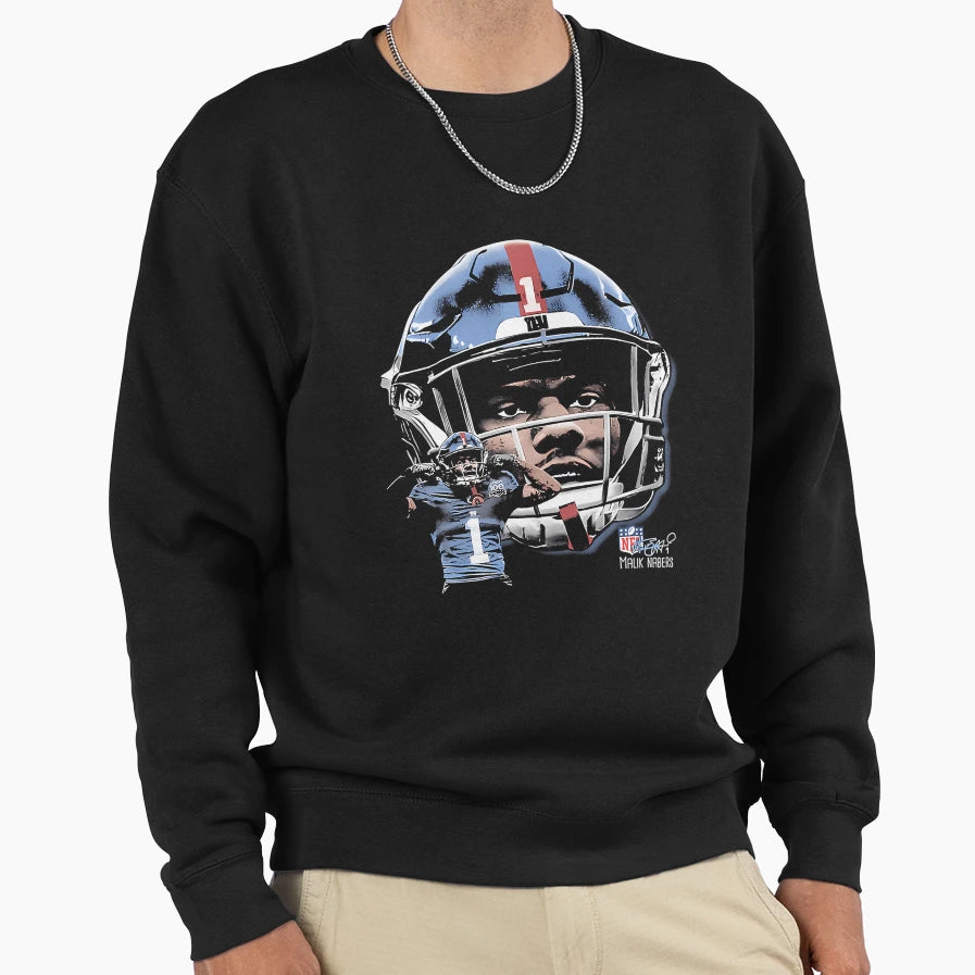 Malik Nabers New York G Helmet Sweatshirt - Fun Novelty Design Men Women - T-Shirt, Sweatshirt, Hoodie