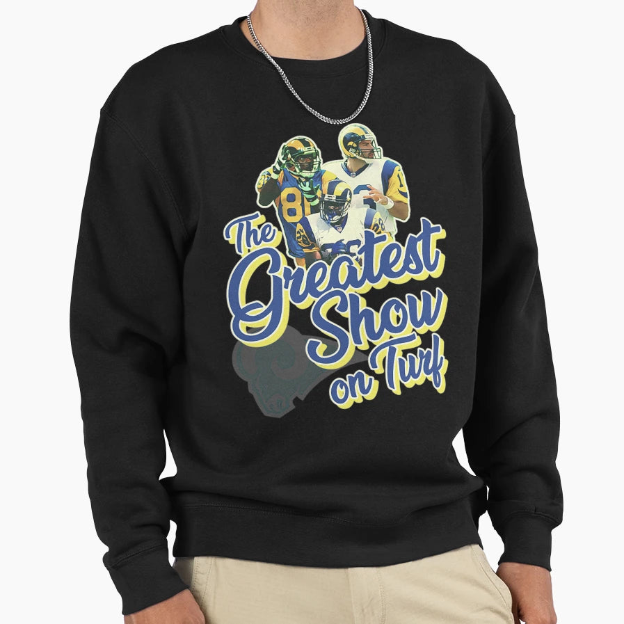 Rams T Shirtthe Greatest Show Turf T-Shirt - Minimalist Print Unisex - T-Shirt, Sweatshirt, Hoodie