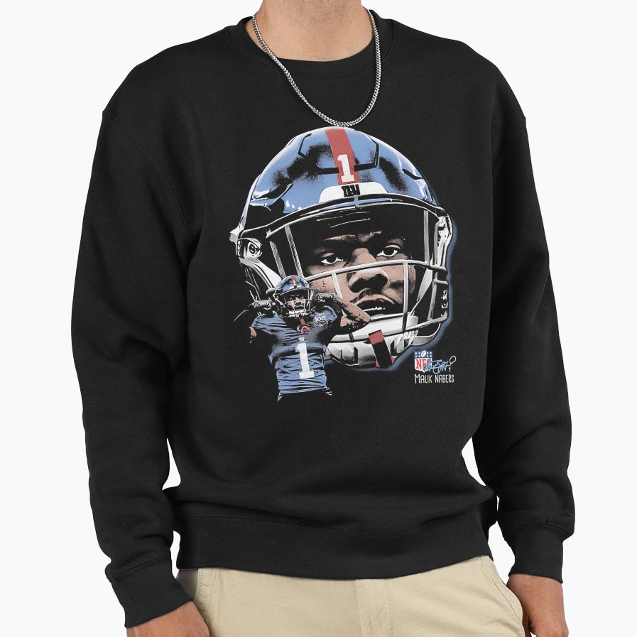 Malik Nabers New York G Helmet Sweatshirt - Casual Everyday Wear for Adults - T-Shirt, Sweatshirt, Hoodie