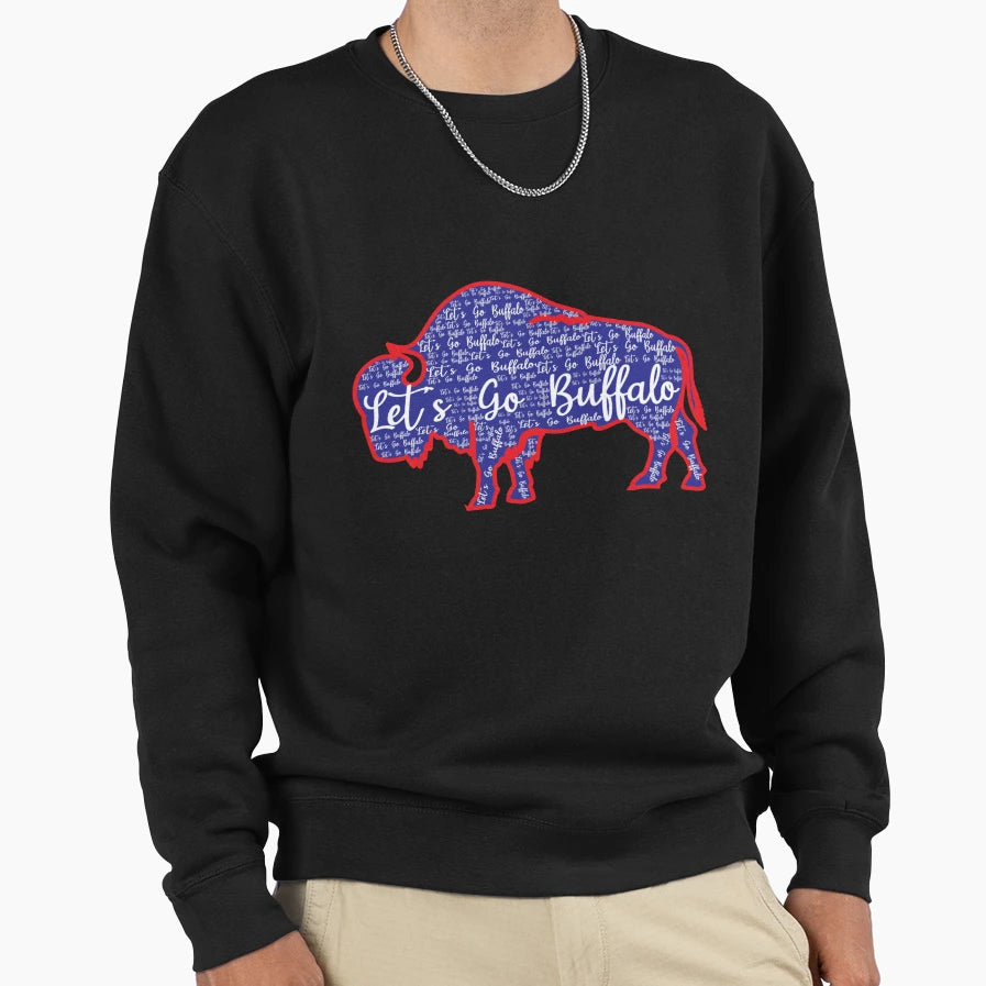 Lets Go Buffalo New York Buffalo Sweatshirt - Unique Graphic for Adults - T-Shirt, Sweatshirt, Hoodie