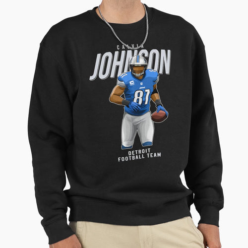 Calvin Johnson 81 Detroit Football Sweatshirt - Custom Art Print Men Women - T-Shirt, Sweatshirt, Hoodie