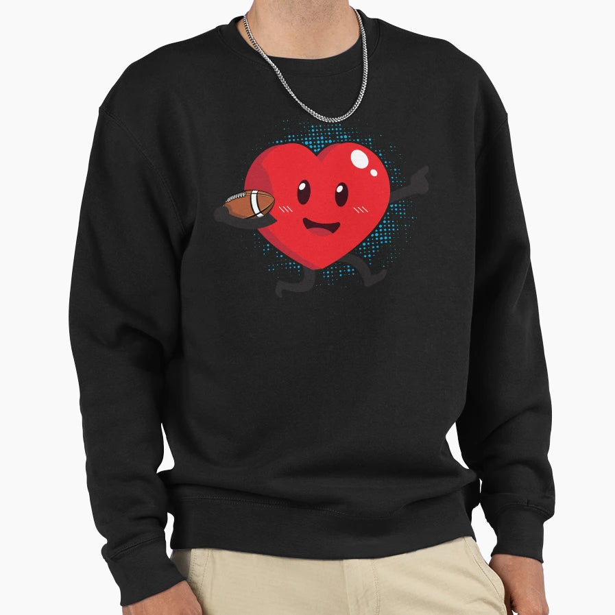 Heart Playing American Football Sweatshirt - Custom Art Print for Adults - T-Shirt, Sweatshirt, Hoodie