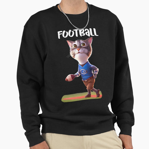 Cat Football Sweatshirt - Trendy Graphic Unisex - T-Shirt, Sweatshirt, Hoodie