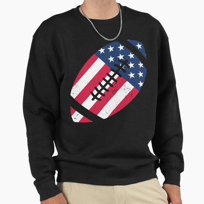 Football American Flag Sweatshirt - Minimalist Print for Adults - T-Shirt, Sweatshirt, Hoodie