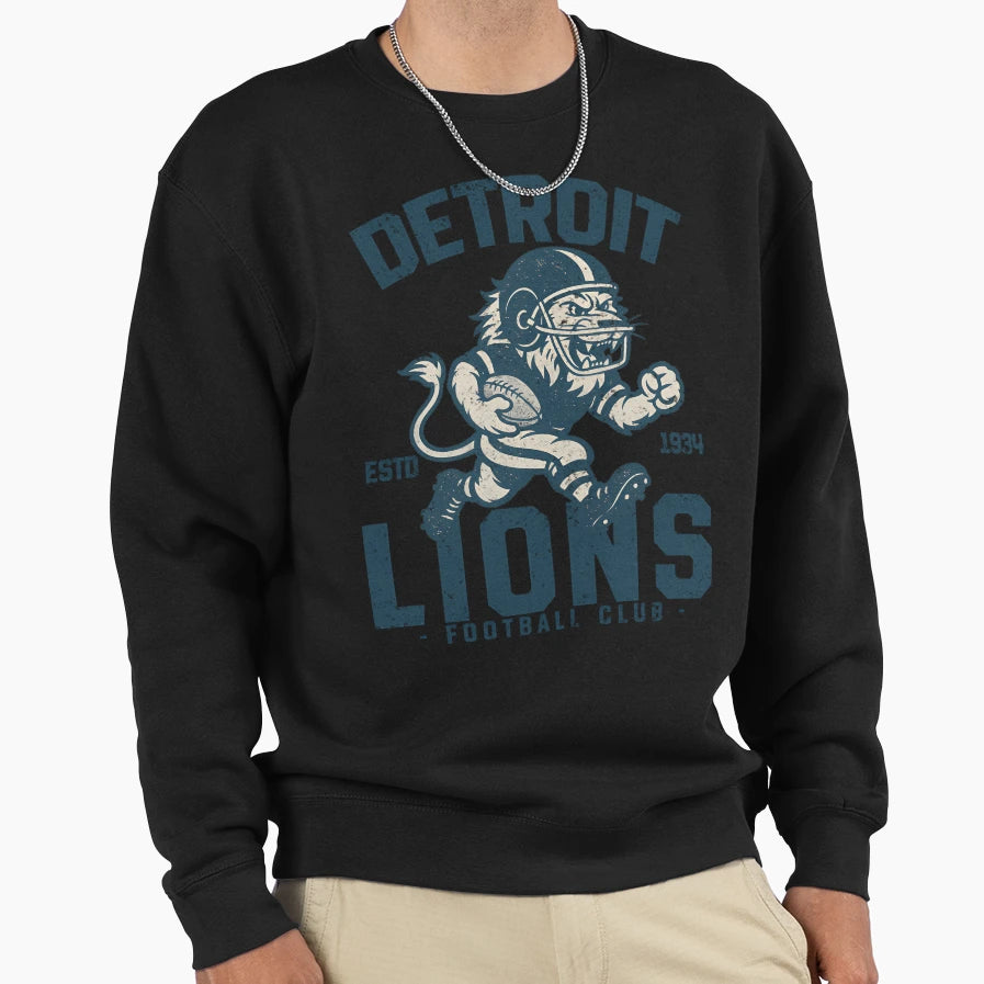 Rusticity Det Roit Lions Sweatshirt - Graphic Print for Adults - T-Shirt, Sweatshirt, Hoodie