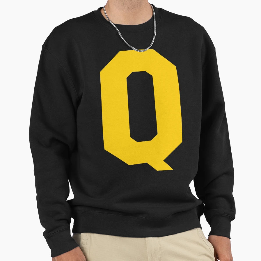 Alphabet Yellow Q Sports Letter Q Sweatshirt - Trendy Graphic Unisex - T-Shirt, Sweatshirt, Hoodie