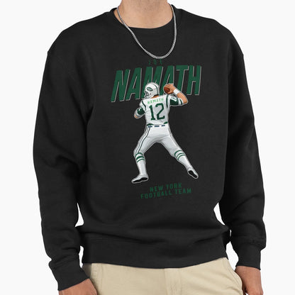Joe Namath 12 New York Football Sweatshirt - Novelty Apparel for Adults - T-Shirt, Sweatshirt, Hoodie