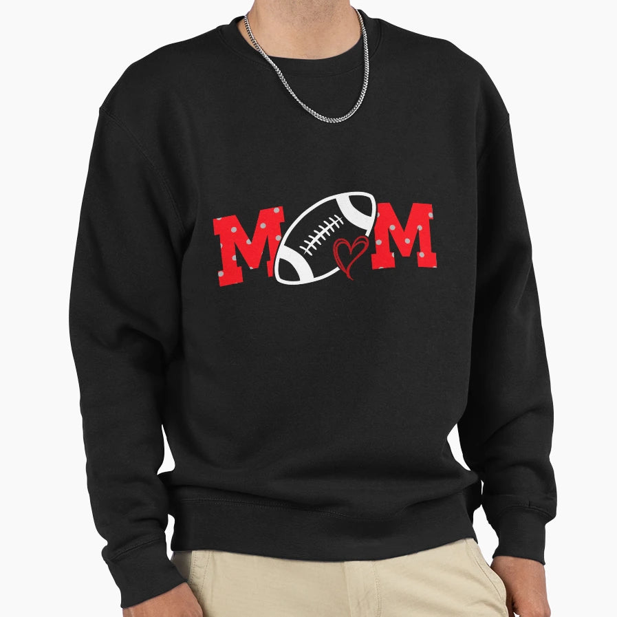 Football Mom Polka Dots Football Sweatshirt - Aesthetic Graphic Unisex - T-Shirt, Sweatshirt, Hoodie