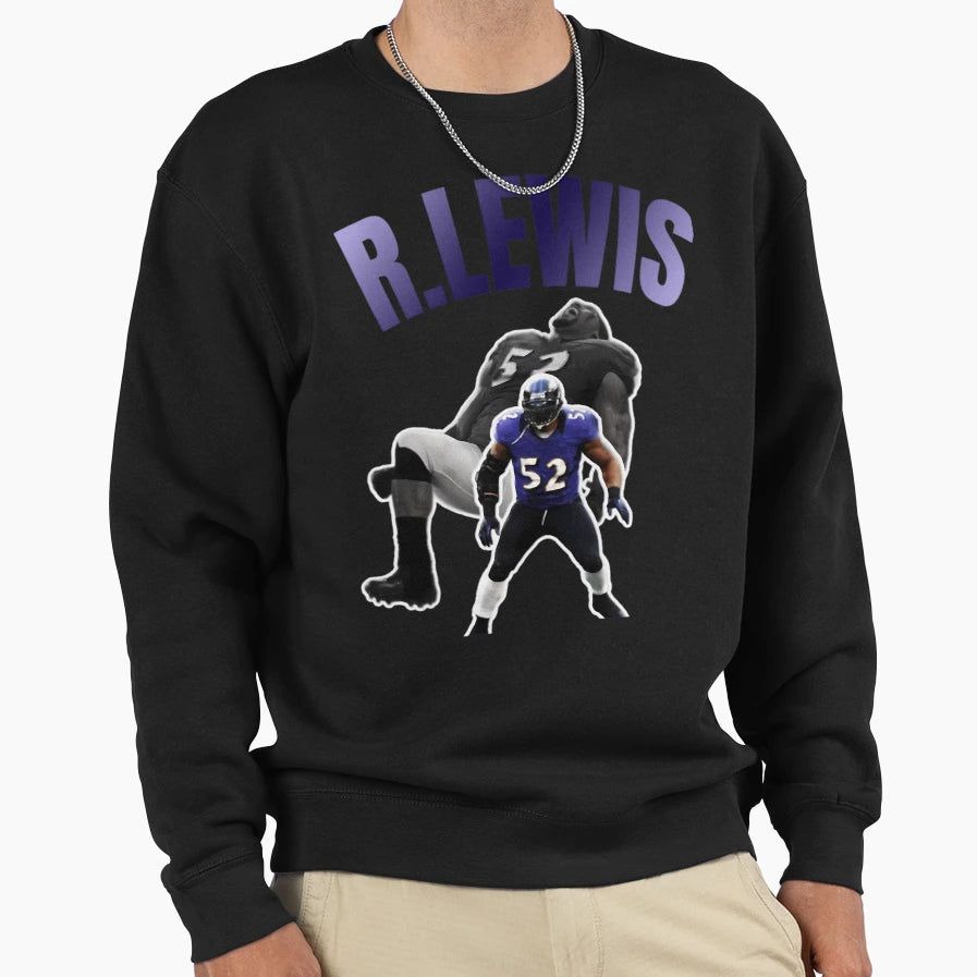 Baltimore Ravens R Lewis Sweatshirt - Graphic Print for Adults - T-Shirt, Sweatshirt, Hoodie