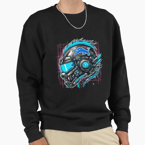 Cyberpunk Detroit Football Fan Sweatshirt - Custom Art Print Men Women - T-Shirt, Sweatshirt, Hoodie