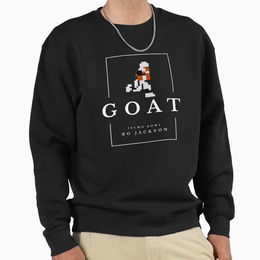 Goat Tecmo Bowl Bo Jackson Sweatshirt - Aesthetic Graphic Men Women - T-Shirt, Sweatshirt, Hoodie