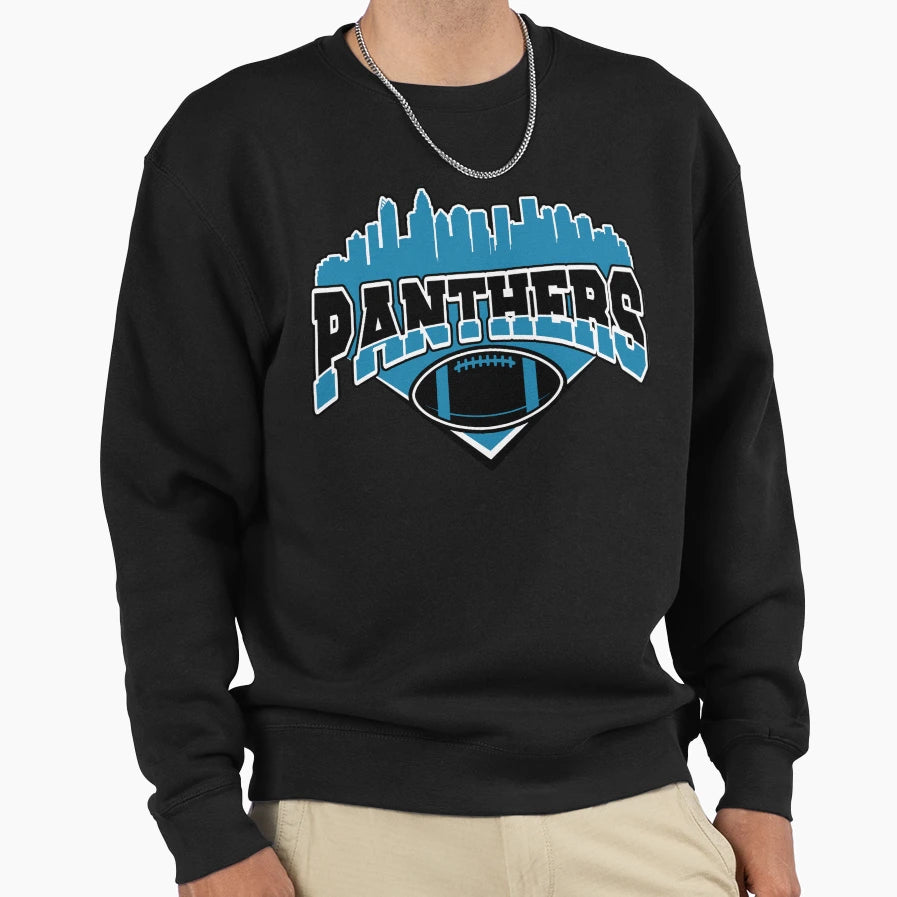 Panthers Football Skyline Sweatshirt - Minimalist Print for Adults - T-Shirt, Sweatshirt, Hoodie