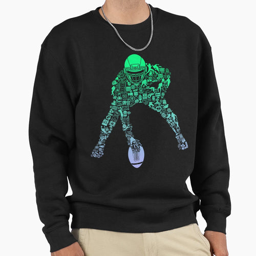 Football Center Football Player Sweatshirt - Aesthetic Graphic Unisex - T-Shirt, Sweatshirt, Hoodie