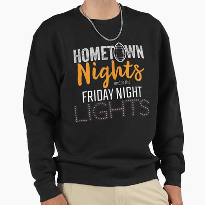 Hometown Nights Under Lights Sweatshirt - Aesthetic Graphic Unisex - T-Shirt, Sweatshirt, Hoodie