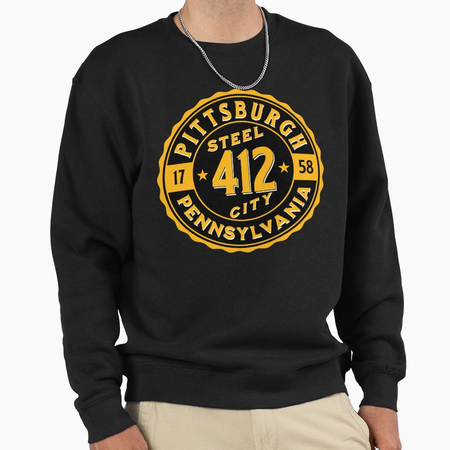 Pittsburgh Pennsylvania Steel City Sweatshirt - Minimalist Print Men Women - T-Shirt, Sweatshirt, Hoodie