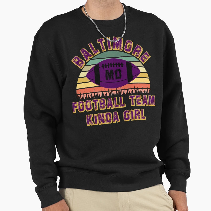 Baltimore Ravens Football Team Sweatshirt - Fun Novelty Design for Adults - T-Shirt, Sweatshirt, Hoodie
