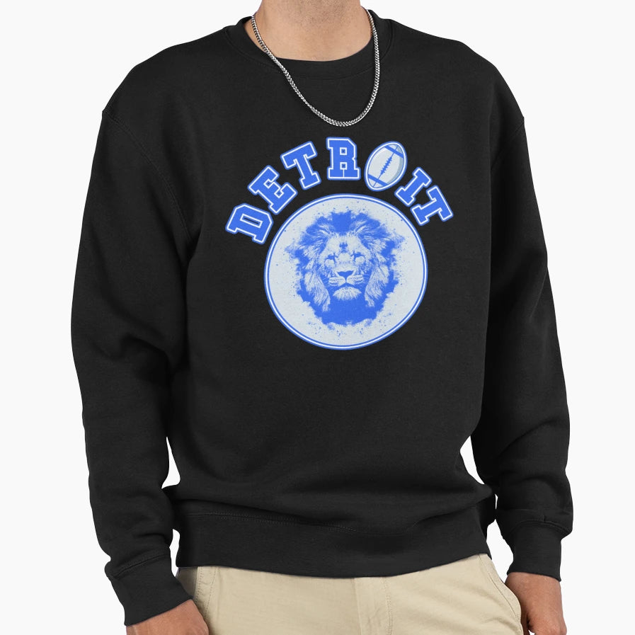 Detroit Football Michigan Lion Sweatshirt - Aesthetic Graphic for Adults - T-Shirt, Sweatshirt, Hoodie